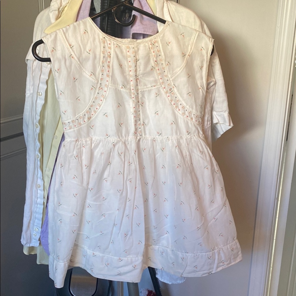 Bonpoint Cream Kids Dress with Pink Accents
